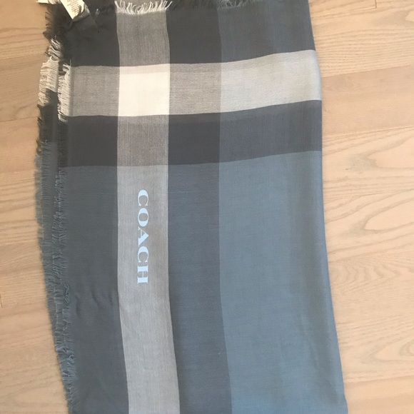 Authentic new blue coach scarf with tags - Picture 1 of 5